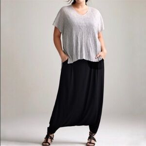 Eileen Fisher Box Pressed Viscose Linear Crinkle Blouse Tunic